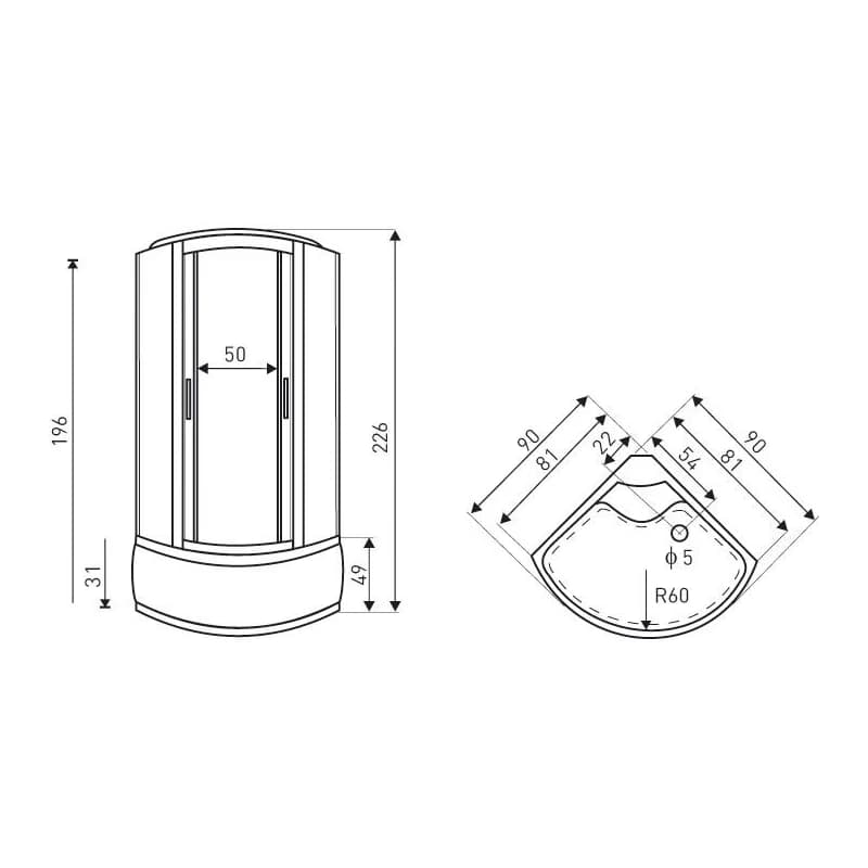 KERRA - Kabína s hydromasážou Silver Prime 90 5907548107923 2