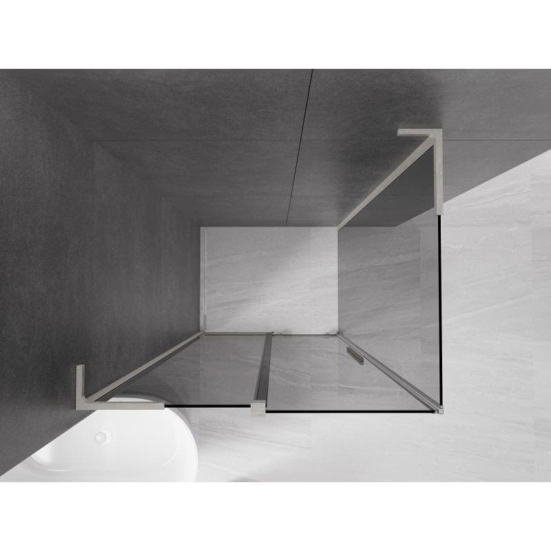 MEXEN/S - Velar L sprchovací kút, posuvné dvere 100 x 85, grafit, nikel kartáčovaný 871-100-085-43-97 4