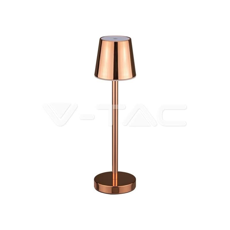 Stolné LED svietidlo 3W nabíjateľná dotykovo stmievateľná zlatá 4000K VT-7703 (V-TAC)