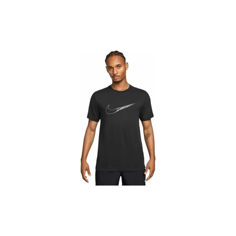 Pánske tréningové tričko s krátkym rukávom NIKE M NK DF TEE HBR BLACK WHITE