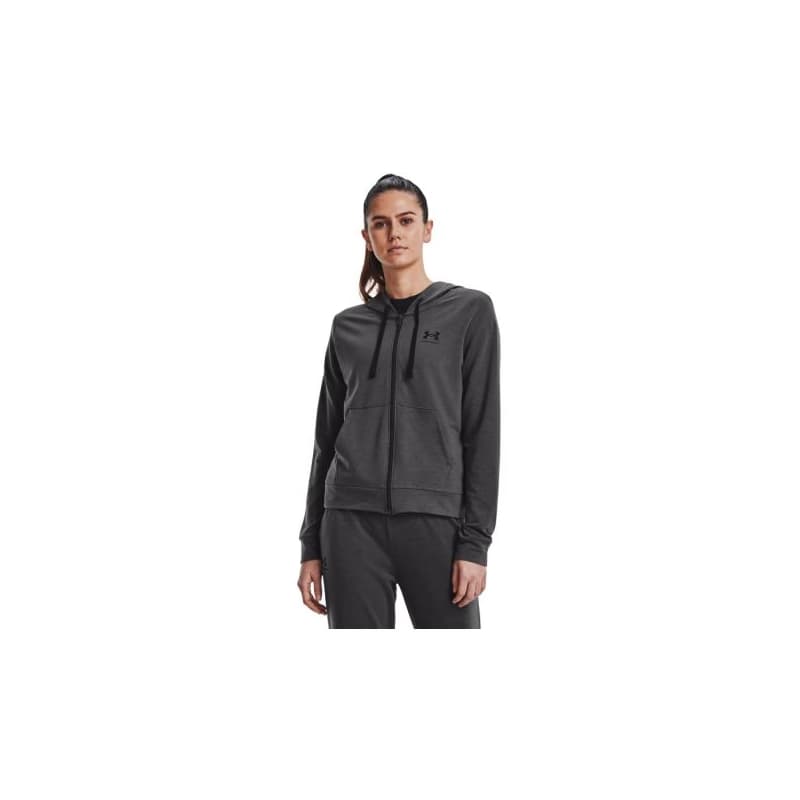 Dámska mikina so zipsom UNDER ARMOUR Rival Terry FZ Hoodie-GRY