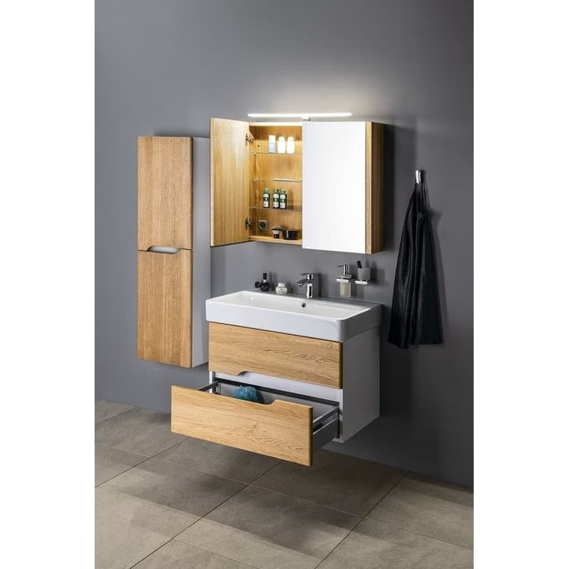 SAPHO - MEDIENA umývadlová skrinka 76x51x48,5cm, biela matná/dub natural MD082 5