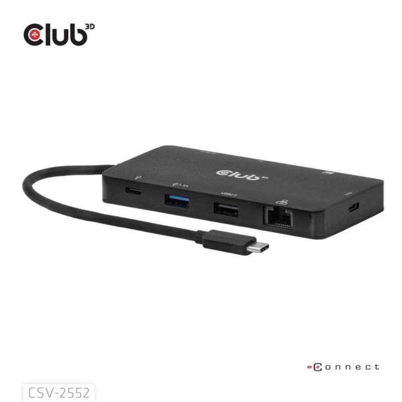 Club3D Dokovacia stanica USB-C 9v1, 2xHDMI, 1xUSB-C, 1xUSB-C PD, 2xUSB, 1xRJ45, microSD/SD, čierna 5