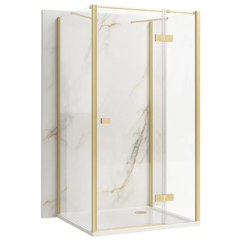 REA/S - Sprchovací kút Atlas 80x80 Brush Gold vpravo KPL-K4773