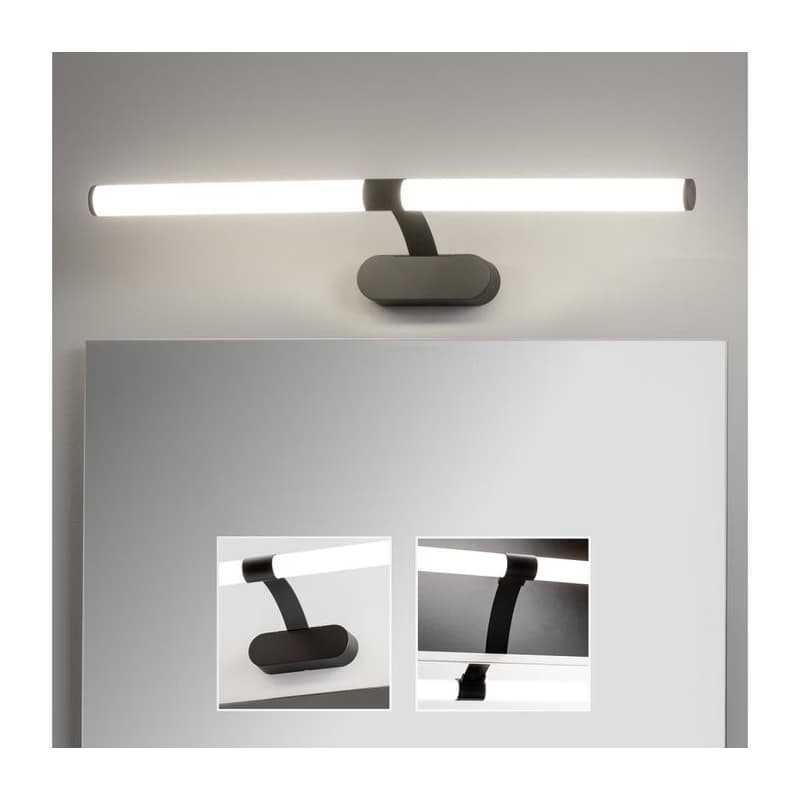 Brilagi - Kúpeľňové zrkadlové osvetlenie TUBEO LED/8W/230V 60 cm IP44 čierna FG-M1-C07-600-BLK