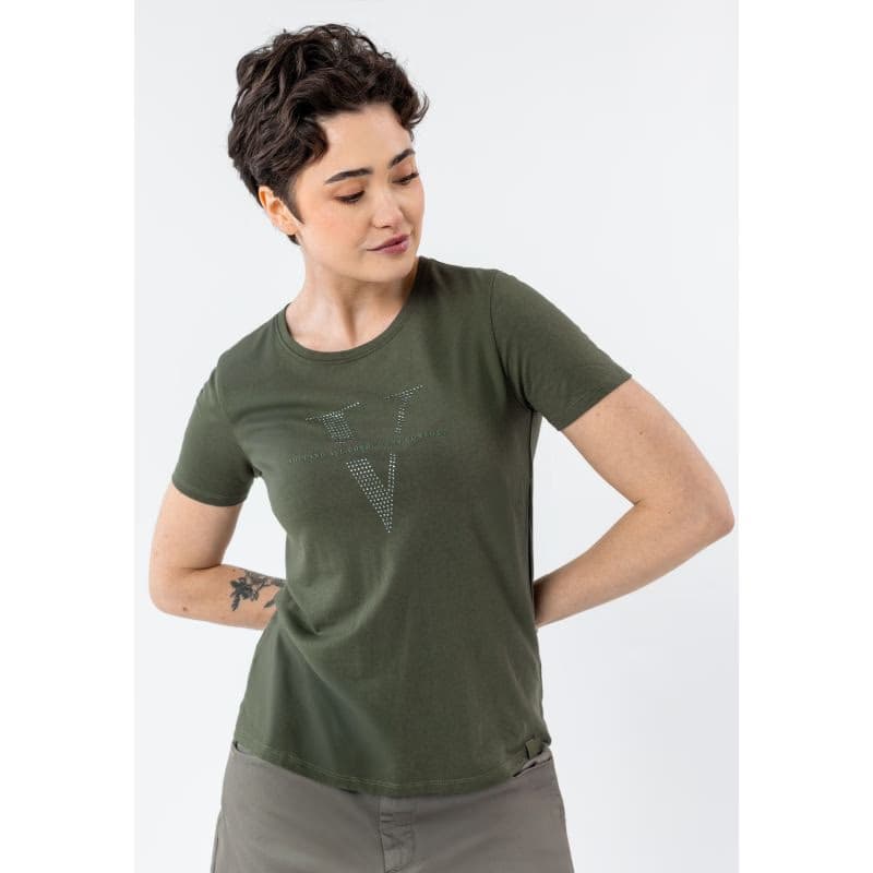 Dámske tričko s krátkym rukávom VOLCANO T-LETTE-KHAKI 2