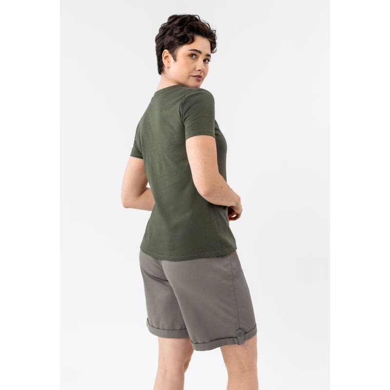 Dámske tričko s krátkym rukávom VOLCANO T-LETTE-KHAKI 4
