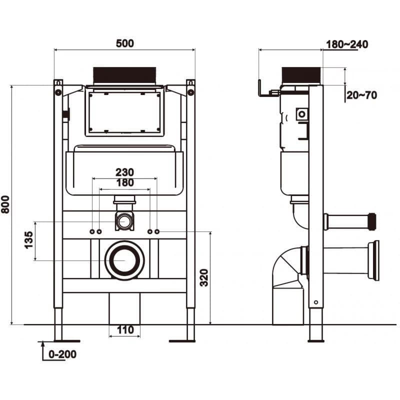 MEXEN - Tex Air XS-U konštrukcia pneumatická na WC 61850A 2