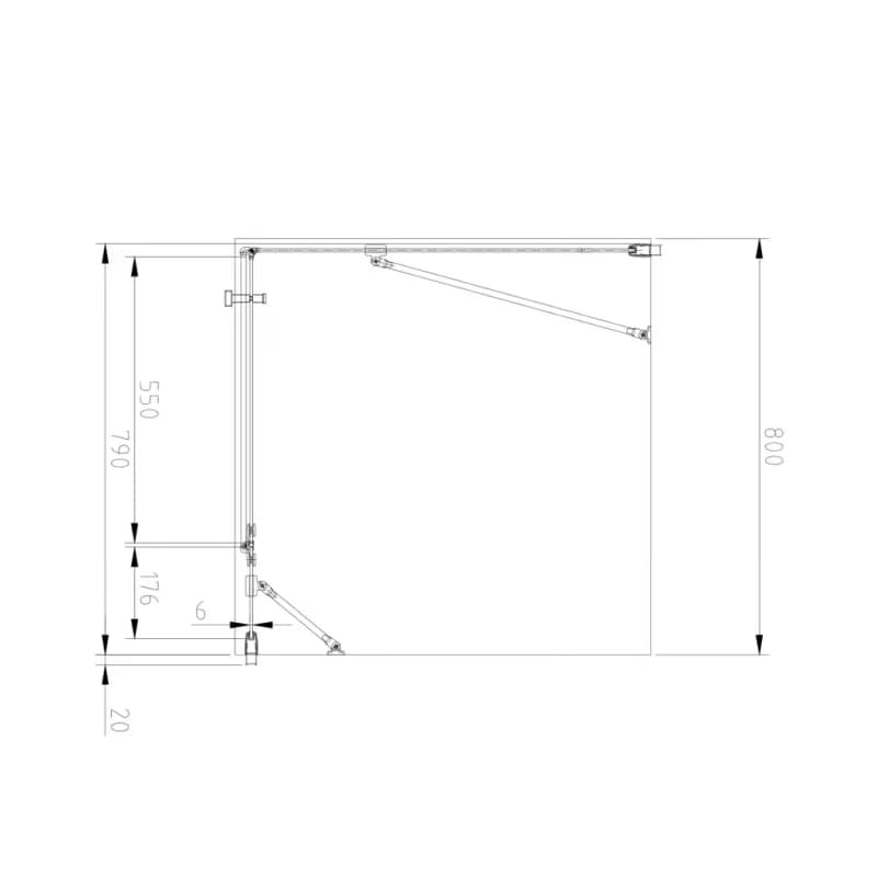 OMNIRES - MANHATTAN sprchové dvere pre bočnú stenu, 80 cm chróm /transparent /CRTR/ ADC80X-ACRTR 3