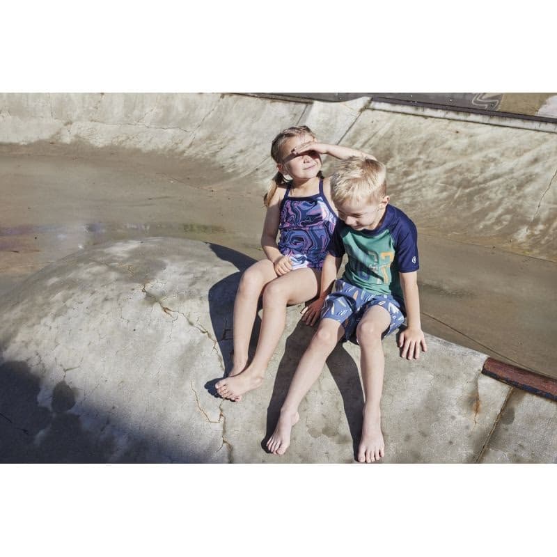 Dievčenské plavky COLOR KIDS Swimsuit Sporty, AOP, cerulean 4
