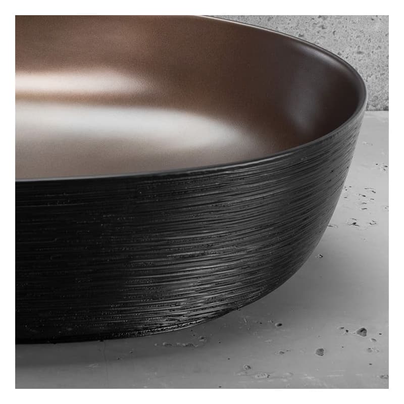 REA - Keramické umývadlo na dosku CLEO 61 Copper Bush / Black REA-U6383 6