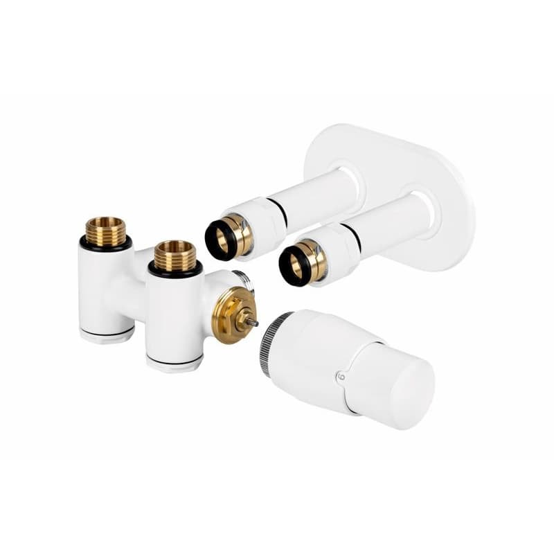 HOPA - THERMCOMBI-SET, stredový ventil (Z4K) s pripojením pre elektrickú tyč - Farba - Biela, Variant - Pravá RDTHERMCOMSETRW
