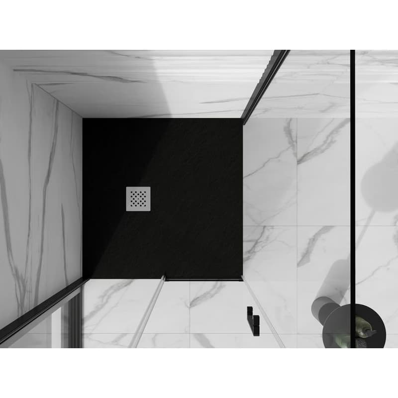 MEXEN - Stone+ Sprchová vanička štvorcová 80x80, čierna 44708080 4
