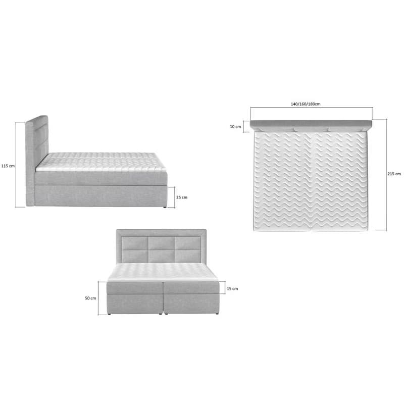 ArtElta Manželská posteľ VIVRE Boxspring | 160 x 200 cm Farba VIVRE: Soft 17 5