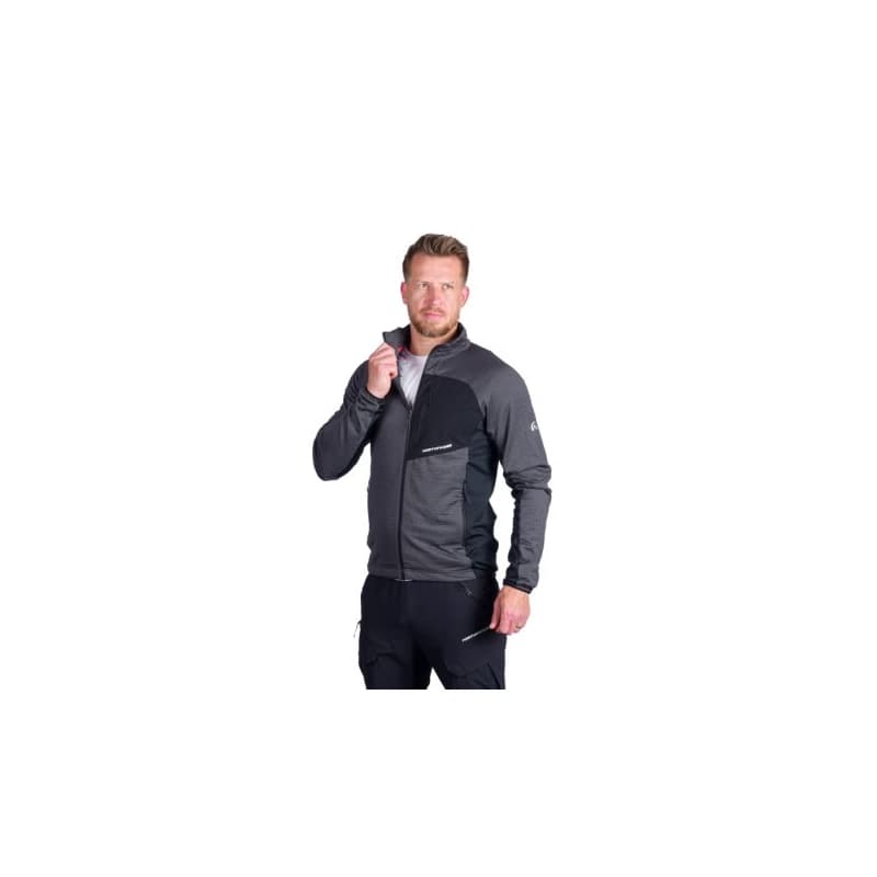 Pánska turistická mikina so zipsom NORTHFINDER PRIMO-270blackblack