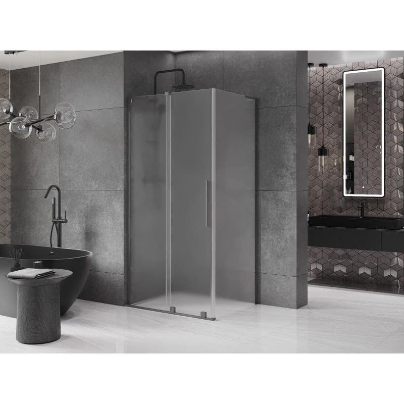 MEXEN/S - Velar L sprchovací kút, posuvné dvere 110 x 85, dekor, grafit metal 871-110-085-33-95 3