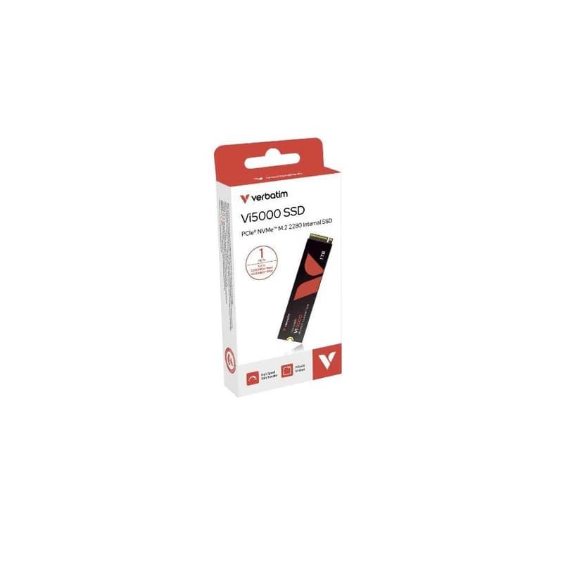 VERBATIM SSD Vi5000 Internal PCIe NVMe M.2 SSD 1TB, W 4500/R 5000 MB/s 5