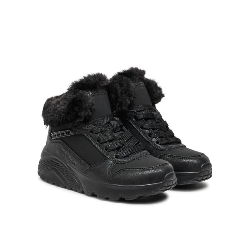 Detské členkové zimné topánky SKECHERS Uno Lite Comfurt Collar black black 2