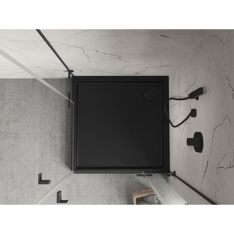 MEXEN - Flow+ Sprchová vanička štvorcová 90 x 90, čierna mat 46S709090H 4