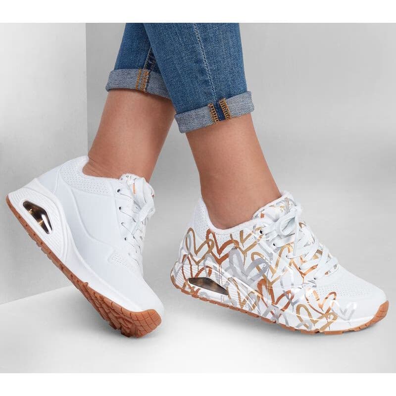 Dámska rekreačná obuv SKECHERS Uno Metallic Love W white gold 5