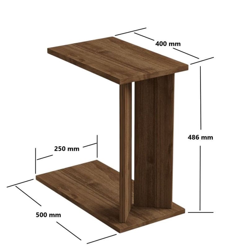 Príručný stolík / Odkladací stolík Lun - Walnut 3