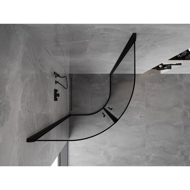 MEXEN - MIST dverná časť štvrťkruhová (2d) 90x90x200 cm 6mm čierna, okraj 8A31-090-090-70-70 6