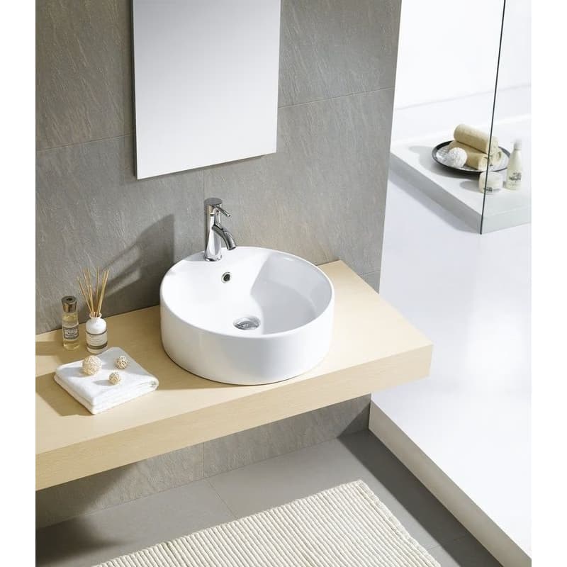 SAPHO - YAKARTA keramické umývadlo na dosku, priemer 46cm, biela BH7021 5