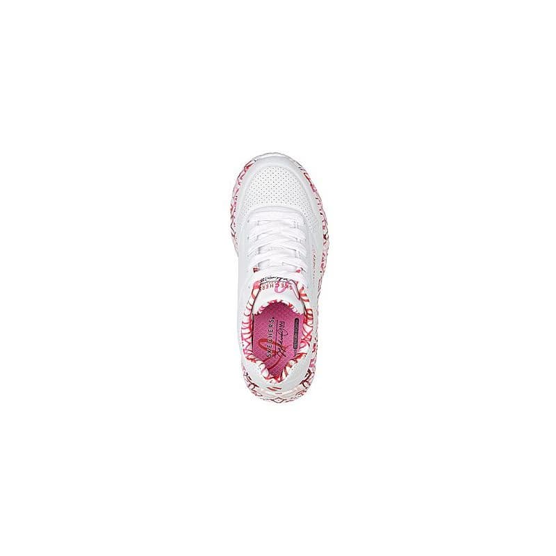 Dievčenská rekreačná obuv SKECHERS Uno Lite Lovely Luv white red 4