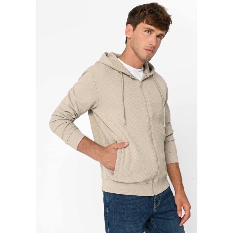 Pánska mikina so zipsom VOLCANO B-LERMO-102-BEIGE 2