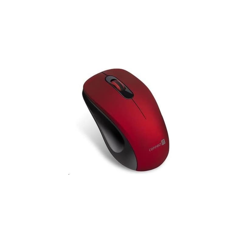 CONNECT IT "MUTE" bezdrôtová optická tichá myš, USB, (+ 1x AA batéria zadarmo), červená