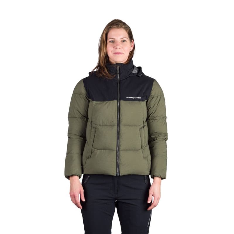 Dámska turistická bunda NORTHFINDER MINDI-550blackdarkgreen 2