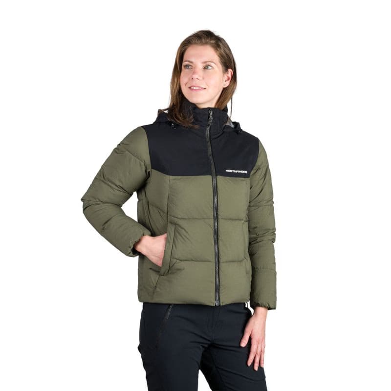 Dámska turistická bunda NORTHFINDER MINDI-550blackdarkgreen 3