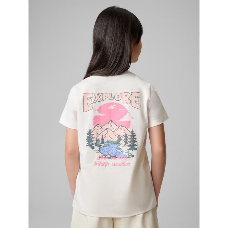Dievčenské tričko s krátkym rukávom 4F JUNIOR TSHIRT F2886-11S-OFF WHITE 4