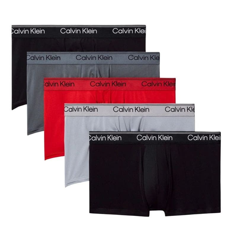 Pánske boxerky CALVIN KLEIN 5 PACK - Relaxed Dart Trunks Icon Cotton Stretch 3-Pack black w chalk logo black w currie 2