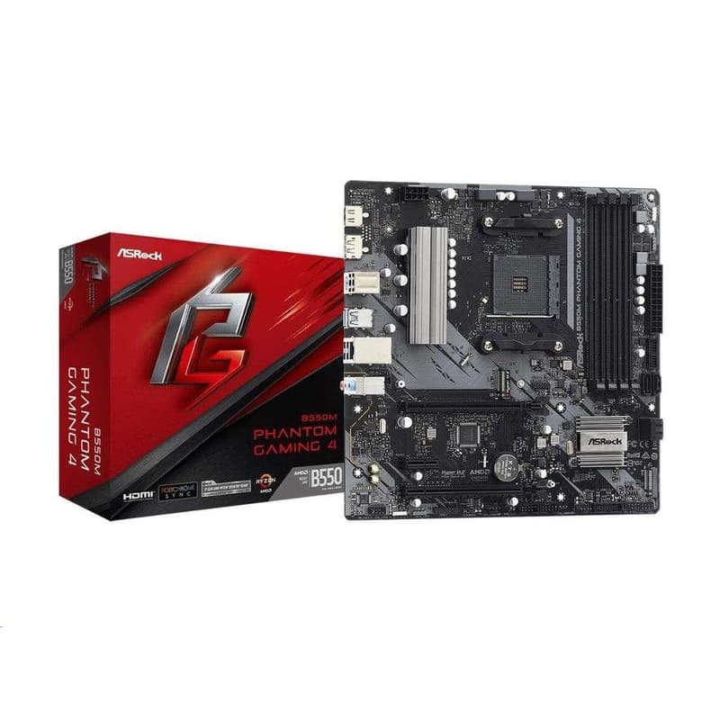 ASRock MB Sc AM4 B550 PHANTOM GAMING 4, AMD B550, 4xDDR4, 1xDP, 1xHDMI, mATX
