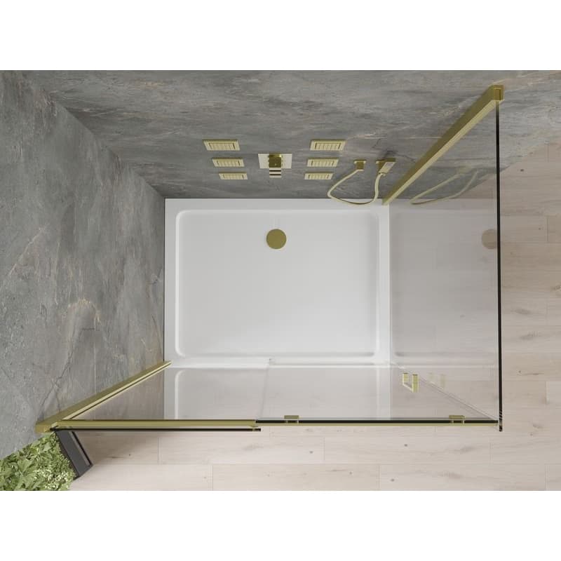 MEXEN/S - Omega Sprchovací kút 100x70, transparent, zlatý + vanička so sifónom 825-100-070-50-00-4010 6