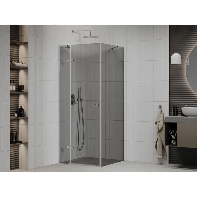 MEXEN/S - ROMA sprchovací kút 100x100, grafit, chróm 854-100-100-01-40 2