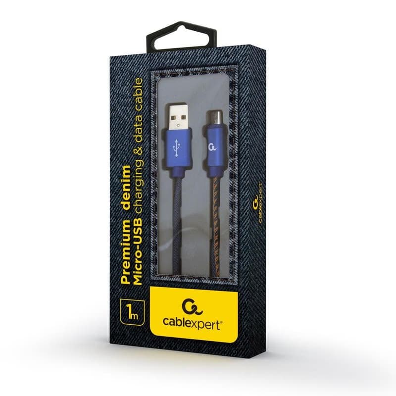 Gembird oplietaný denim USB-A/microUSB kábel 1m 2