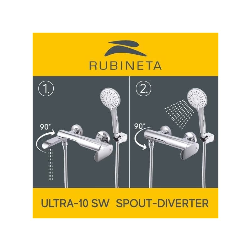Rubineta - Vaňová batéria ULTRA-10/K s príslušenstvom, chróm OLBAU10K 3