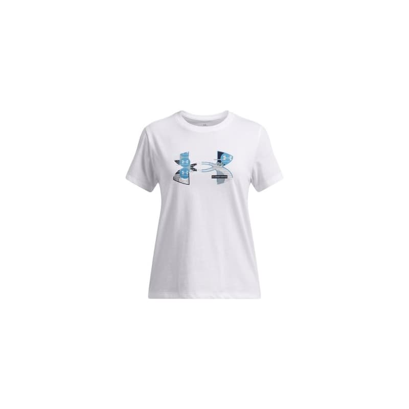 Dievčenské tričko s krátkym rukávom UNDER ARMOUR UA Big Logo UA Fill SS-WHT