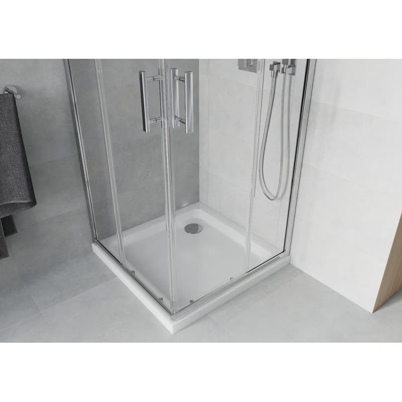 MEXEN/S - Rio Sprchovací kút štvorcový 80x80, transparent, chrom + vanička so sifónom 860-080-080-01-00-4010 4