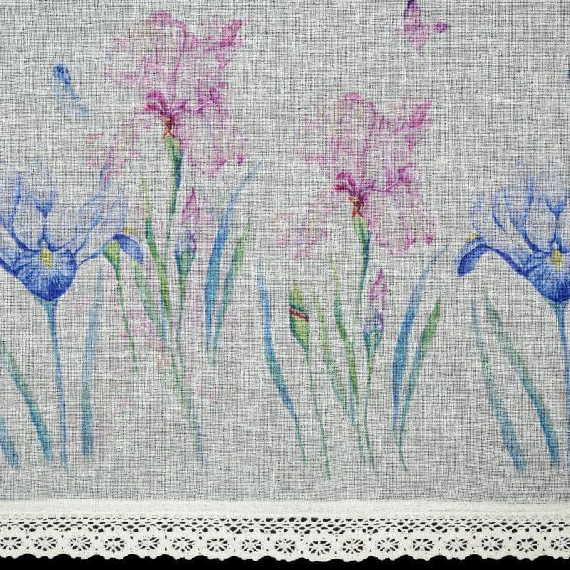 ArtFir Krátka záclona DOLOREZ P | biela/fialová 150 x 60 cm 4