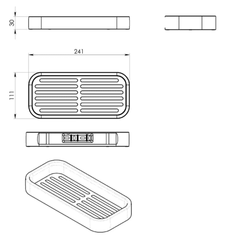 Gedy - OUTLINE sprchová polička, 241x30x111, čierna mat 321814 2
