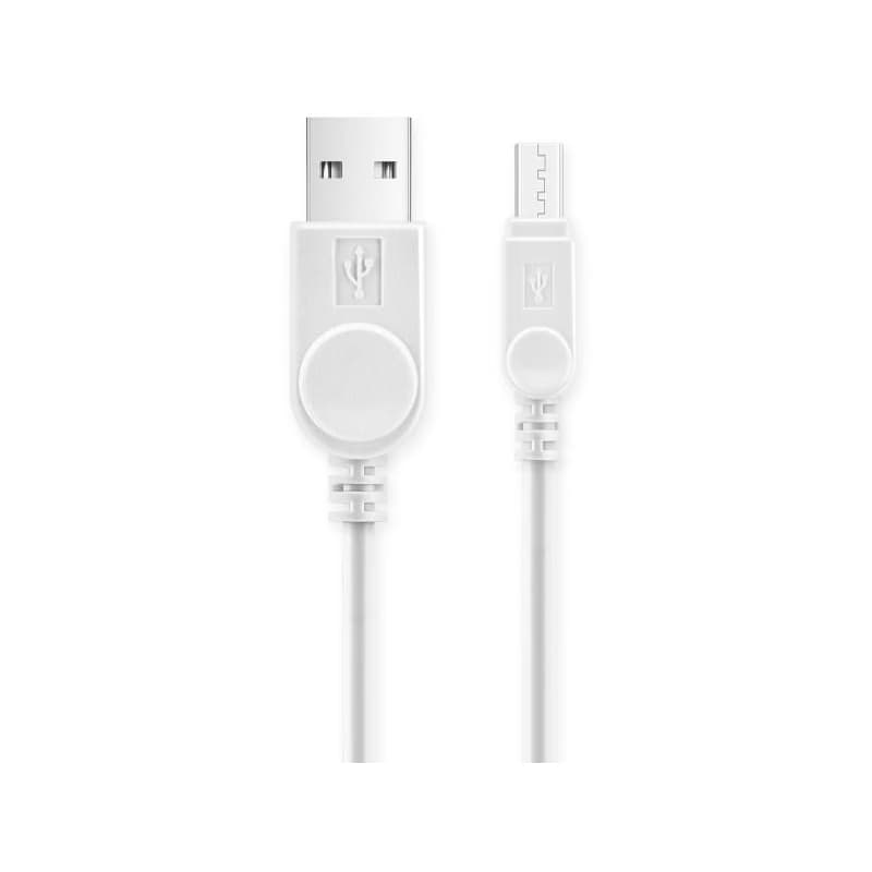 ALIGATOR dátový kábel s predĺženým konektorom microUSB, 2A, biela 2