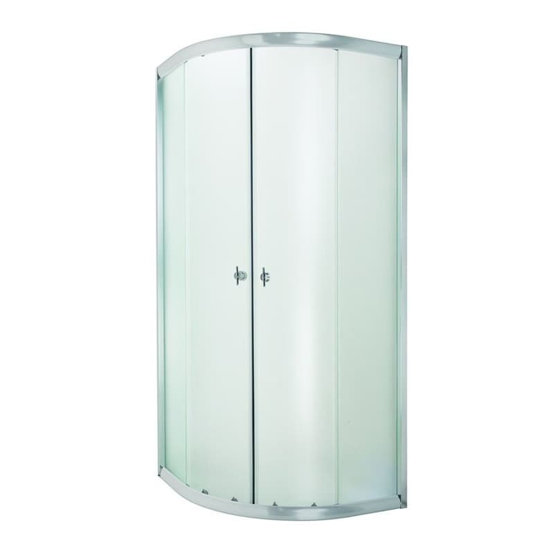 INVENA - Sprchovací kút štvrťkruh MARBELLA, profil: chróm, sklo frosted 80x80cm AK-46-181-O