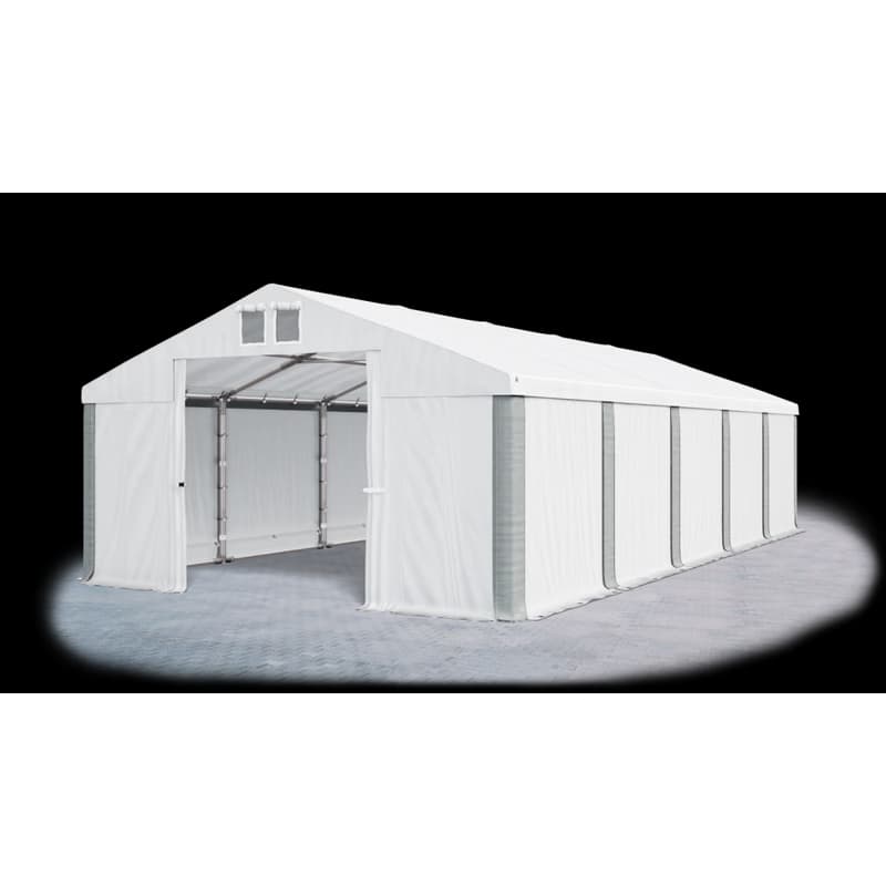 Skladový stan 5x10x2,5m strecha PVC 560g/m2 boky PVC 500g/m2 konštrukcie ZIMA PLUS Bílá Bílá Šedá