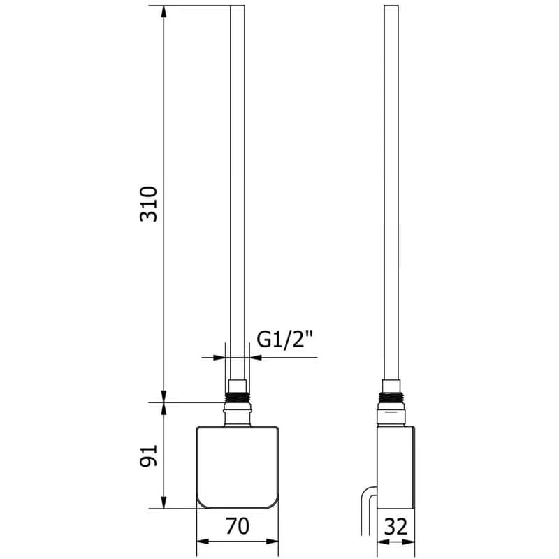 MEXEN - FA-05W vykurovacia tyč 300 W, biela W958-0300-20 2