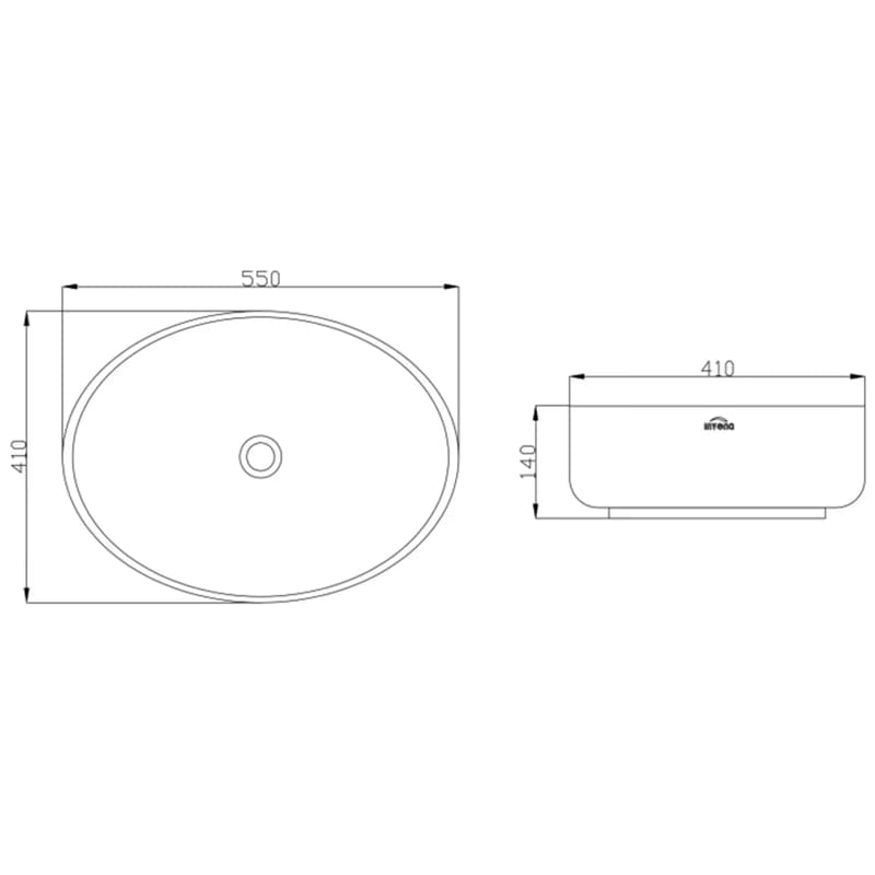 INVENA - Umývadlo na dosku ASTRI TREND 55 cm, oval CE-30-001-W 6