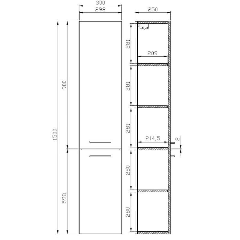 CERSANIT - SLOUPEK LARA BIELA 150x30 S926-007-DSM 6