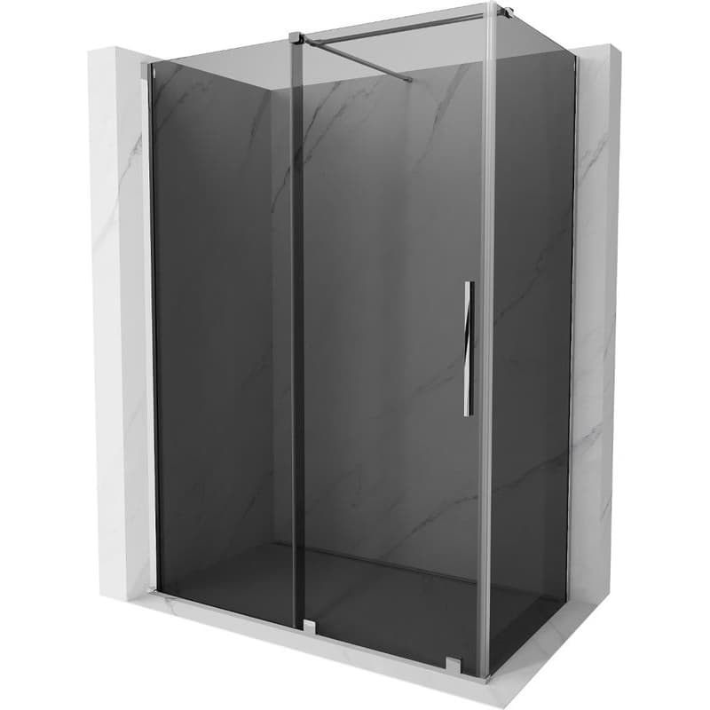 MEXEN/S - Velár sprchovací kút, posuvné dvere 150 x 85, grafit, chróm 871-150-085-41-01